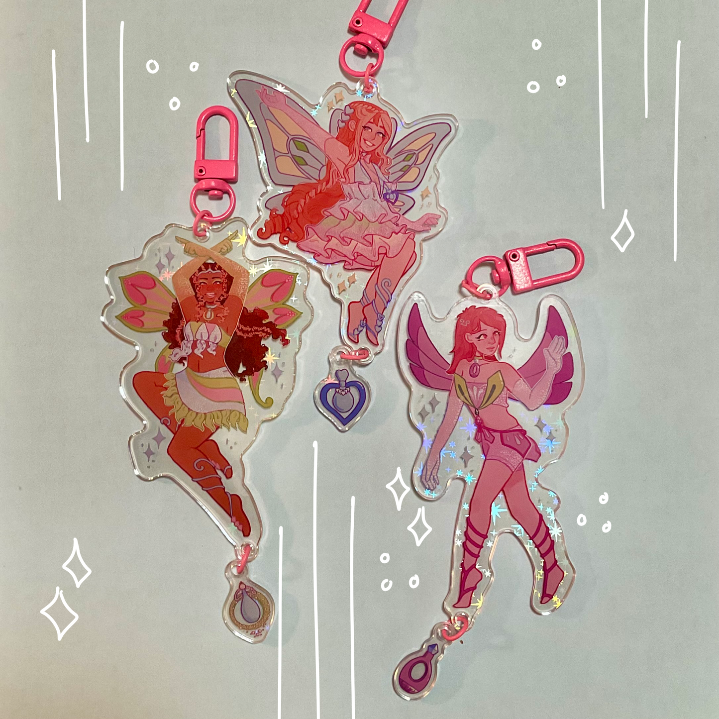 Fairy Girls Holo Charms