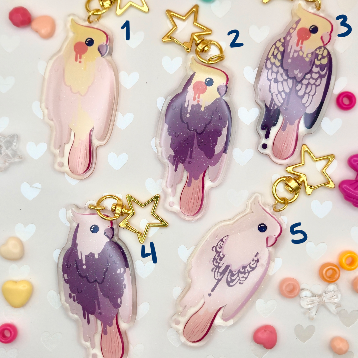 Parrot Popsicle Keychains