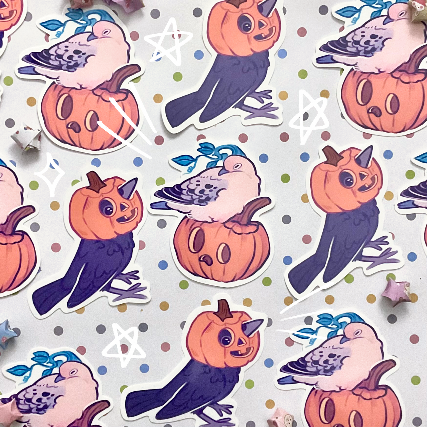 Pumpkin Bird Sticker