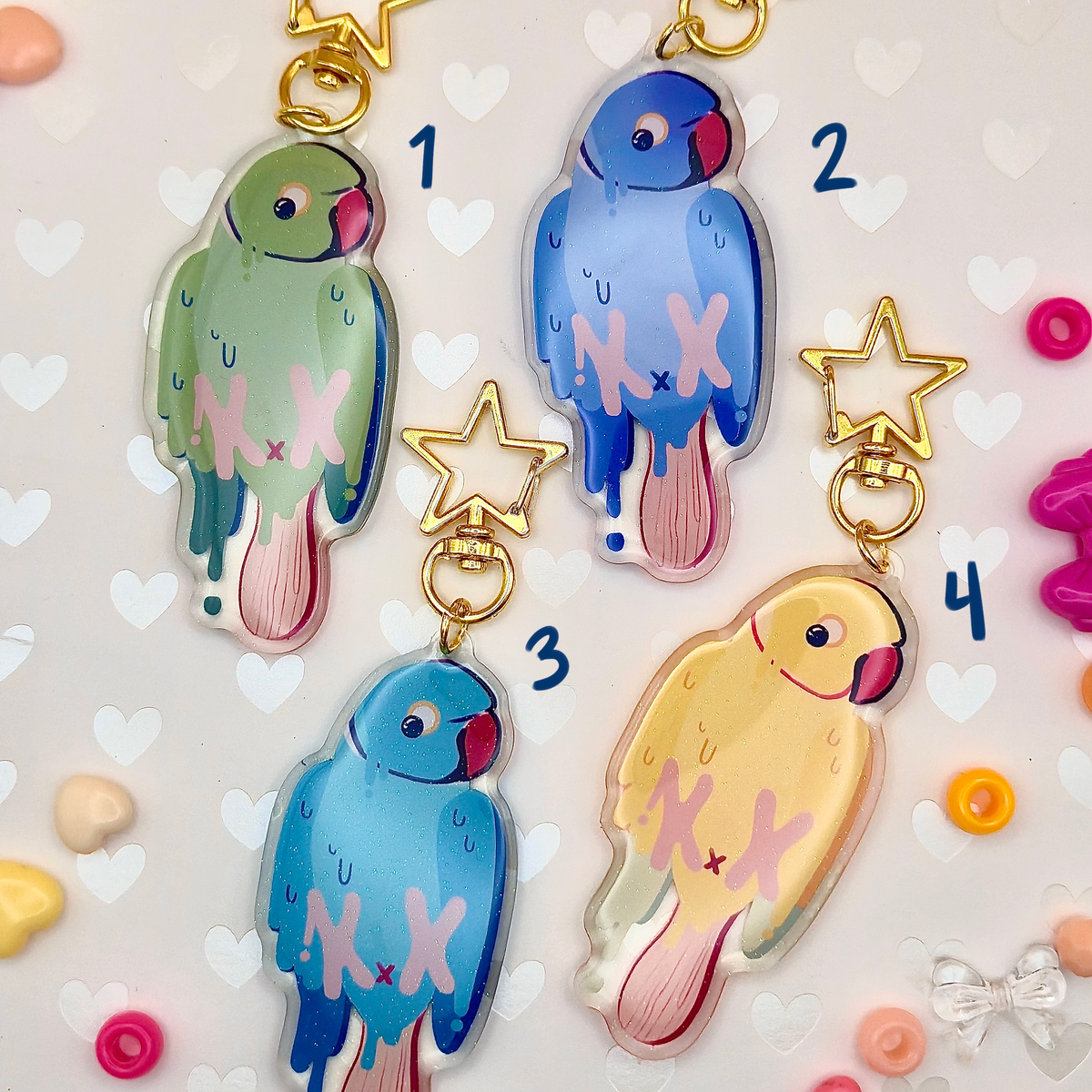 Parrot Popsicle Keychains
