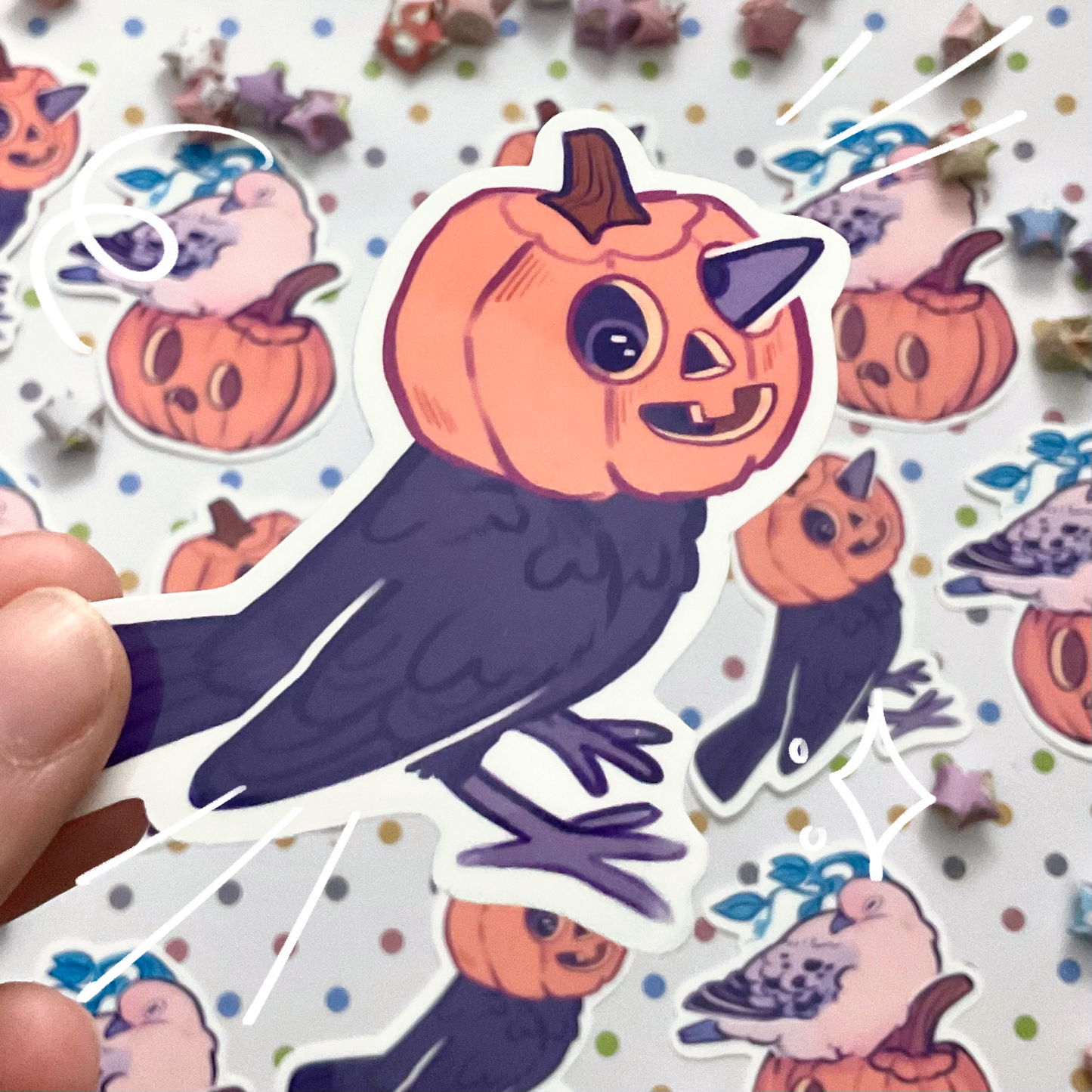 Pumpkin Bird Sticker