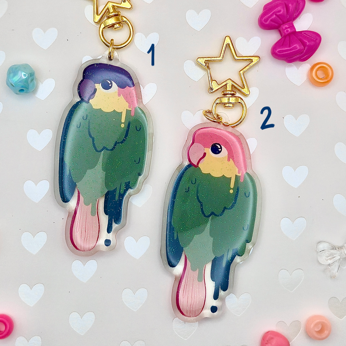 Parrot Popsicle Keychains