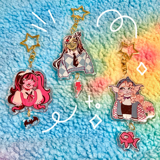 Monster Girls Glitter Charms