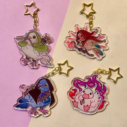 DnD Bird Glitter Charms