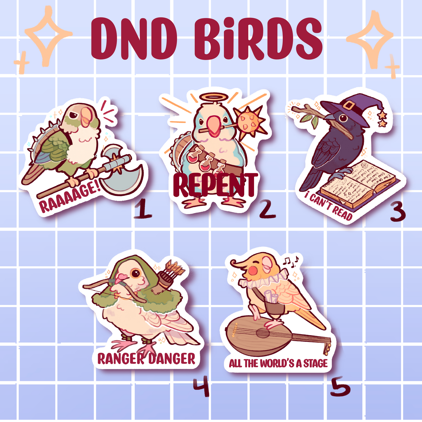 DnD Bird Stickers