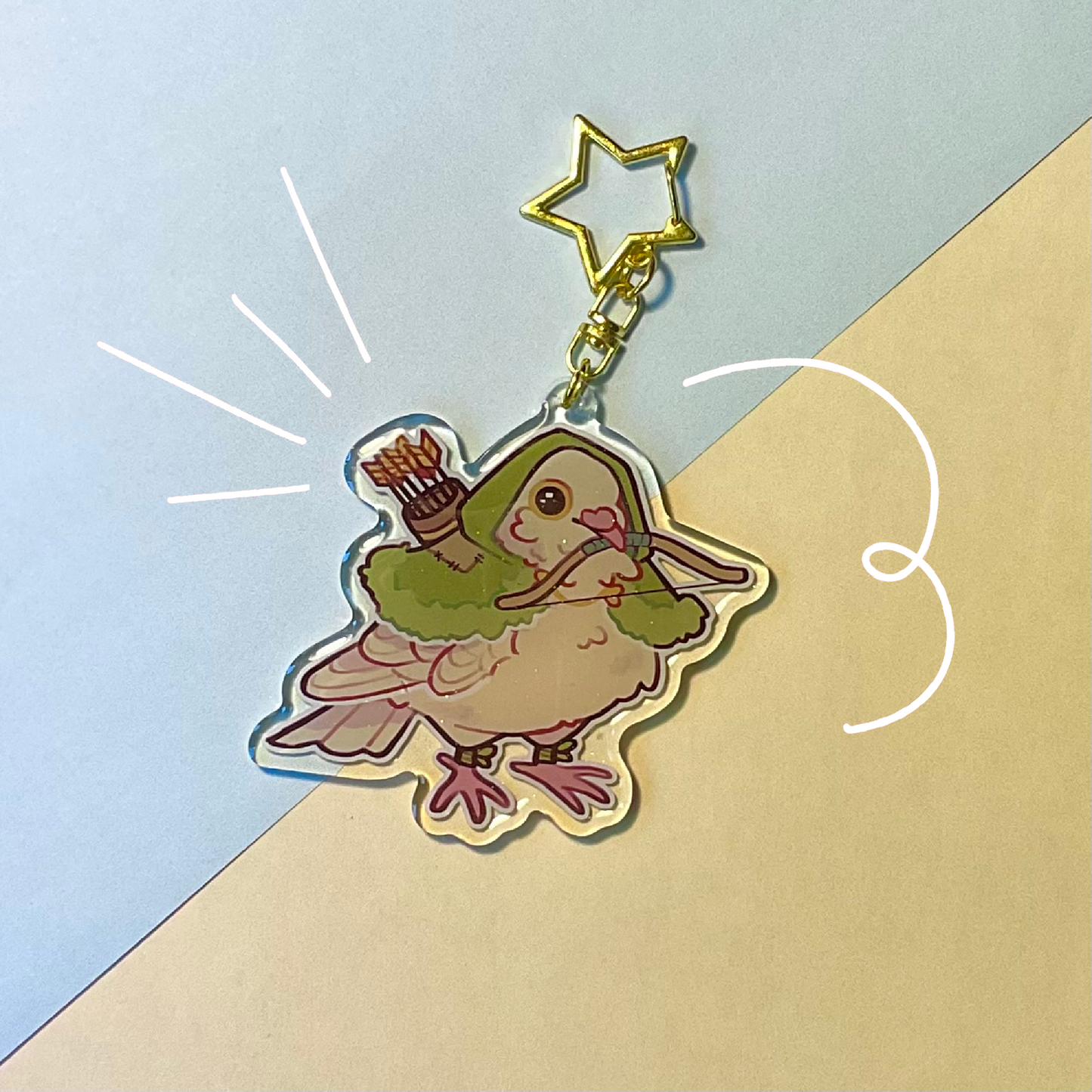 DnD Bird Glitter Charms